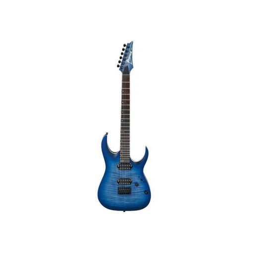 Guitarra elétrica Ibanez RGA Standard RGA42FM de bordo/meranti blue lagoon burst flat com diapasão de jatobá
