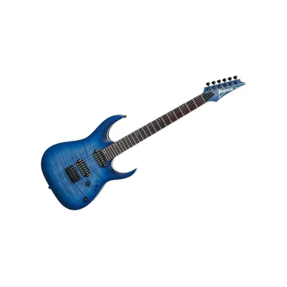 Guitarra elétrica Ibanez RGA Standard RGA42FM de bordo/meranti blue lagoon burst flat com diapasão de jatobá