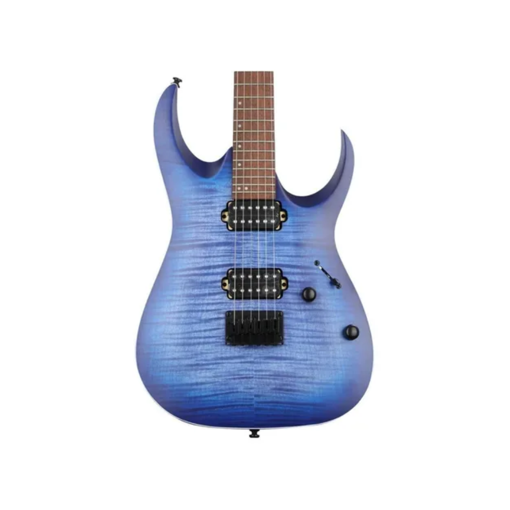 Guitarra elétrica Ibanez RGA Standard RGA42FM de bordo/meranti blue lagoon burst flat com diapasão de jatobá